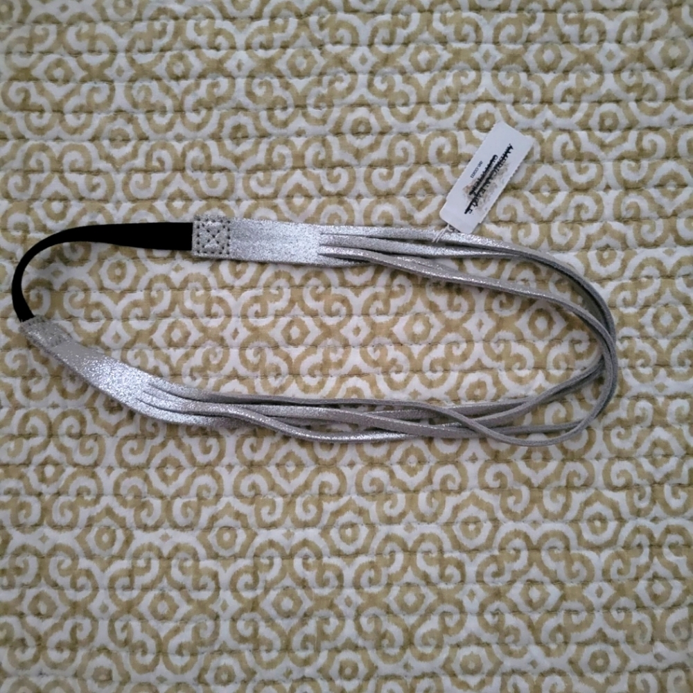 AE Genuine Leather Silver Headband  Elasticband BRAND NEW